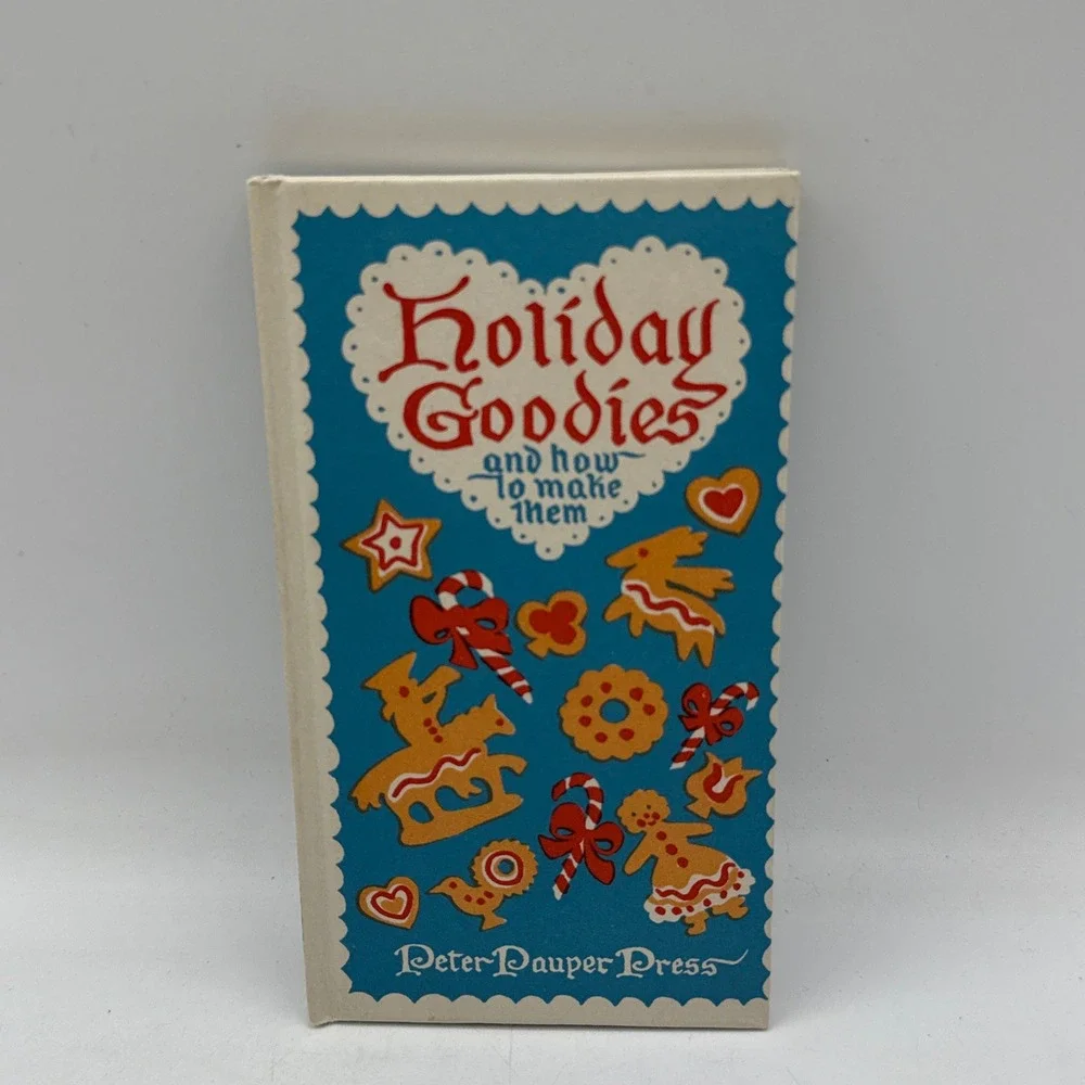 Peter Pauper Press Holiday Goodies Cookbook Blue 1952 Illustrated W/Box Vtg MCM